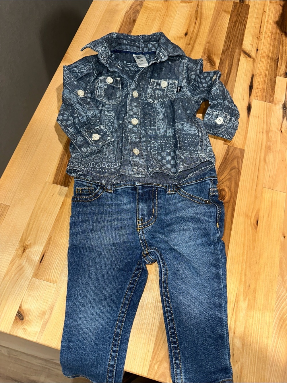 Baby B'gosh Chambray Paisley Button-Up Shirt & Jeans